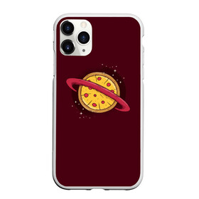 Чехол для iPhone 11 Pro Max матовый с принтом Планета Пицца в Новосибирске, Силикон |  | pizza | космос | пицца | планета | планеты | сатурн