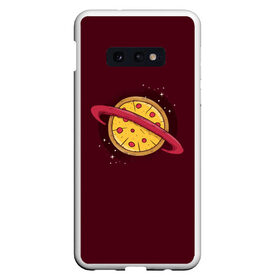 Чехол для Samsung S10E с принтом Планета Пицца в Новосибирске, Силикон | Область печати: задняя сторона чехла, без боковых панелей | pizza | космос | пицца | планета | планеты | сатурн