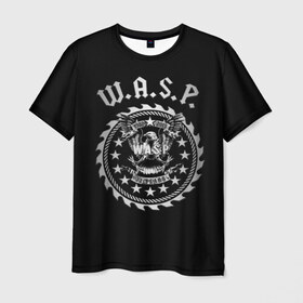 Мужская футболка 3D с принтом W.A.S.P. в Новосибирске, 100% полиэфир | прямой крой, круглый вырез горловины, длина до линии бедер | w.a.s.p. | wasp | глэм метал | группы | метал | музыка | рок | хард рок | хэви метал | шок рок