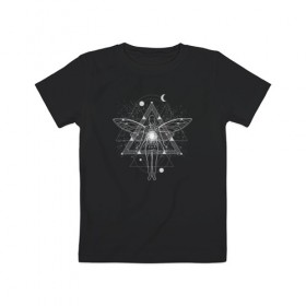 Детская футболка хлопок с принтом Астрал в Новосибирске, 100% хлопок | круглый вырез горловины, полуприлегающий силуэт, длина до линии бедер | абстракция | ангел | астрал | геометрия | космос | луна | планета | фея