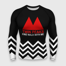 Мужской рашгард 3D с принтом Твин Пикс в Новосибирске,  |  | black lodge | twin peaks | агент купер | дэвид линч | лора палмер | огонь иди со мной | сериалы | твин пикс