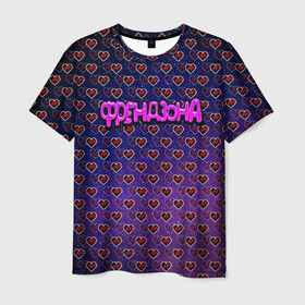 Мужская футболка 3D с принтом Френдзона в Новосибирске, 100% полиэфир | прямой крой, круглый вырез горловины, длина до линии бедер | бойчик | группа | друг | друзья | музыка | мультяшка | песни | подростки | подруга | поп панк | сердце | френдзона