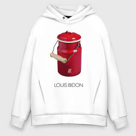 Мужское худи Oversize хлопок с принтом Louis Bidon в Новосибирске, френч-терри — 70% хлопок, 30% полиэстер. Мягкий теплый начес внутри —100% хлопок | боковые карманы, эластичные манжеты и нижняя кромка, капюшон на магнитной кнопке | антитренд | луи витон