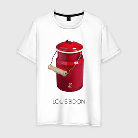 Мужская футболка хлопок с принтом Louis Bidon в Новосибирске, 100% хлопок | прямой крой, круглый вырез горловины, длина до линии бедер, слегка спущенное плечо. | Тематика изображения на принте: антитренд | луи витон