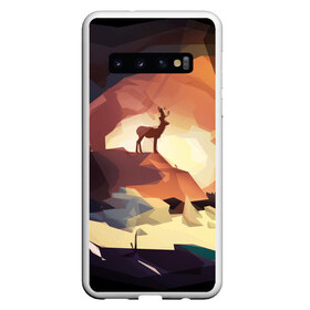 Чехол для Samsung Galaxy S10 с принтом Абстрактный олень в Новосибирске, Силикон | Область печати: задняя сторона чехла, без боковых панелей | Тематика изображения на принте: арт | дикая | олень | пещера | поп | природа | рога | стая | шерсть