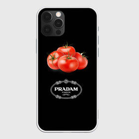 Чехол для iPhone 12 Pro с принтом PRADAM в Новосибирске, силикон | область печати: задняя сторона чехла, без боковых панелей | Тематика изображения на принте: антитренд | прада