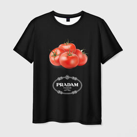 Мужская футболка 3D с принтом PRADAM в Новосибирске, 100% полиэфир | прямой крой, круглый вырез горловины, длина до линии бедер | антитренд | прада