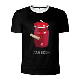 Мужская футболка 3D спортивная с принтом Louis Bidon в Новосибирске, 100% полиэстер с улучшенными характеристиками | приталенный силуэт, круглая горловина, широкие плечи, сужается к линии бедра | Тематика изображения на принте: антитренд | луи витон