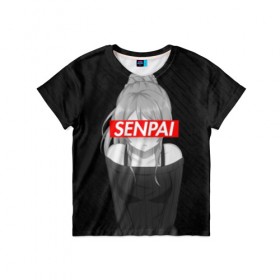 Детская футболка 3D с принтом Anime (Senpai 5) в Новосибирске, 100% гипоаллергенный полиэфир | прямой крой, круглый вырез горловины, длина до линии бедер, чуть спущенное плечо, ткань немного тянется | ahegao | anime | manga | sempai | senpai | аниме | ахегао | манга | семпай | сенпай