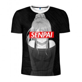 Мужская футболка 3D спортивная с принтом Anime (Senpai 5) в Новосибирске, 100% полиэстер с улучшенными характеристиками | приталенный силуэт, круглая горловина, широкие плечи, сужается к линии бедра | ahegao | anime | manga | sempai | senpai | аниме | ахегао | манга | семпай | сенпай