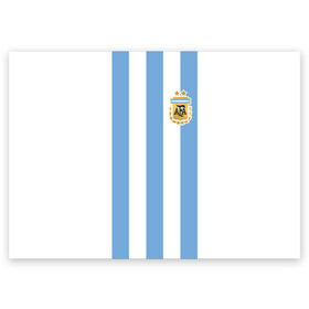 Поздравительная открытка с принтом Сборная Аргентины в Новосибирске, 100% бумага | плотность бумаги 280 г/м2, матовая, на обратной стороне линовка и место для марки
 | argentina | аргентина | аргентинская сборная | сборная | сборная аргентины | сборная аргентины по футболу | сборные | форма | футбол | футбольные сборные | чемпионат | чемпионат мира