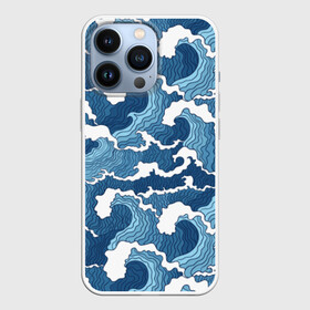 Чехол для iPhone 13 Pro с принтом Морские волны в Новосибирске,  |  | background | blue | drawing | element | fashion | foam | graphics | illustration | ocean | picture | sea | storm | style | water | waves | wind | ветер | вода | волны | графика | иллюстрация | картинка | мода | море | морские | океан | пена | ри