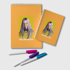 Блокнот с принтом Billie Eilish в Новосибирске, 100% бумага | 48 листов, плотность листов — 60 г/м2, плотность картонной обложки — 250 г/м2. Листы скреплены удобной пружинной спиралью. Цвет линий — светло-серый
 | at | billie | don’t | eilish | electronic | eyes | me | music | ocean | pirate | smile | synthpop | usa | айлиш | билли | музыка | пайрэт | синти поп | сша | электронная | электропоп