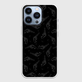 Чехол для iPhone 13 Pro с принтом Револьверы в Новосибирске,  |  | background | black | cart | cowboy | criminal | drawing | fashion | firearms | graphics | illustration | picture | revolvers | style | thug | weapons | бандит | графика | иллюстрация | картинка | ковбой | мода | огнестрельное | оружие | патроны | пистолет