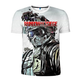 Мужская футболка 3D спортивная с принтом Rainbow Six: Siege в Новосибирске, 100% полиэстер с улучшенными характеристиками | приталенный силуэт, круглая горловина, широкие плечи, сужается к линии бедра | pvp | воин | герой | дым | огонь | оружия | пламя | призрак | снайпер | сражения | тактический | туман | шутер