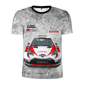 Мужская футболка 3D спортивная с принтом WRC Toyota в Новосибирске, 100% полиэстер с улучшенными характеристиками | приталенный силуэт, круглая горловина, широкие плечи, сужается к линии бедра | auto | car | championship | race | rally | toyota | world | wrc | авто | гонки | машина | ралли | трасса | трек | чемпионат