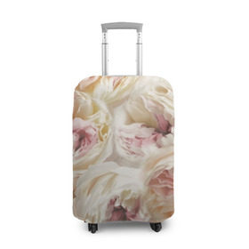 Чехол для чемодана 3D с принтом Нежные Пионы в Новосибирске, 86% полиэфир, 14% спандекс | двустороннее нанесение принта, прорези для ручек и колес | букет | красивый | милый | пион | роза | розовый | розочка | свадебный | флористика | цветок | цветы