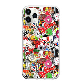 Чехол для iPhone 11 Pro Max матовый с принтом Sticker Bombing в Новосибирске, Силикон |  | supreme | бантик | газировка | деньги | диски | кола | кости | кубик рубика | мода | молодежный | музыка | мульт | наклейка | остороно | пончики | стикер | суприм | тренд | уточка | хаос | череп