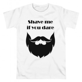 Мужская футболка хлопок с принтом Shave me в Новосибирске, 100% хлопок | прямой крой, круглый вырез горловины, длина до линии бедер, слегка спущенное плечо. | barbershop | барбершоп | борода | бритье | настоящий мужик | усы