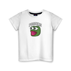 Детская футболка хлопок с принтом Pepe в Новосибирске, 100% хлопок | круглый вырез горловины, полуприлегающий силуэт, длина до линии бедер | Тематика изображения на принте: bad | dab | frog | good | kek | make pepe great again | pepe | sad | sad frog | vote for pepe | кек | лягушка | мем | мемы | пепе | со смыслом | фрог