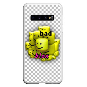 Чехол для Samsung Galaxy S10 с принтом badblox в Новосибирске, Силикон | Область печати: задняя сторона чехла, без боковых панелей | dank | dank memes | distotion | memes | oof | photoshop | roblox | yellow | данк | данк мемы | дисторшн | желтый | жмых | клетка | мемы | роблокс | серый | уф | фотошоп | черный