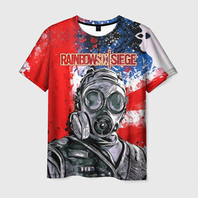 Мужская футболка 3D с принтом Rainbow Six: Siege в Новосибирске, 100% полиэфир | прямой крой, круглый вырез горловины, длина до линии бедер | gameplay | mozzie | pvp | r6s | герой | дым | огонь | оружия | осада | пламя | снайпер | сражения | тактический | туман | шутер