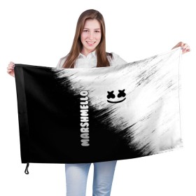 Флаг 3D с принтом Marshmello 3 в Новосибирске, 100% полиэстер | плотность ткани — 95 г/м2, размер — 67 х 109 см. Принт наносится с одной стороны | dj | fortnite | marshmello | music | дж | зефир | маршмелоу | музыка | форнайт | фортнайт