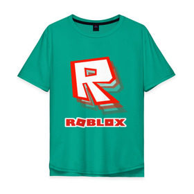 Мужская футболка хлопок Oversize с принтом Roblox в Новосибирске, 100% хлопок | свободный крой, круглый ворот, “спинка” длиннее передней части | play | roblox | детская | для детей | игра | онлайн | ребенку | роблокс | роболкс | симулятор