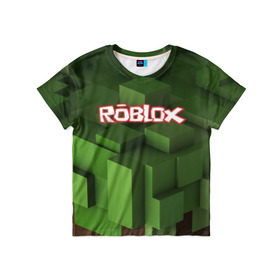 Детская футболка 3D с принтом Roblox в Новосибирске, 100% гипоаллергенный полиэфир | прямой крой, круглый вырез горловины, длина до линии бедер, чуть спущенное плечо, ткань немного тянется | Тематика изображения на принте: play | roblox | детская | для детей | игра | онлайн | ребенку | роблокс | роболкс | симулятор