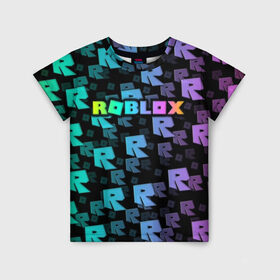 Детская футболка 3D с принтом Roblox в Новосибирске, 100% гипоаллергенный полиэфир | прямой крой, круглый вырез горловины, длина до линии бедер, чуть спущенное плечо, ткань немного тянется | Тематика изображения на принте: roblox   массовая многопользовательская онлайн игра