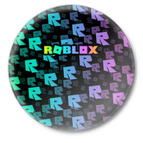 Значок с принтом Roblox в Новосибирске,  металл | круглая форма, металлическая застежка в виде булавки | Тематика изображения на принте: roblox   массовая многопользовательская онлайн игра
