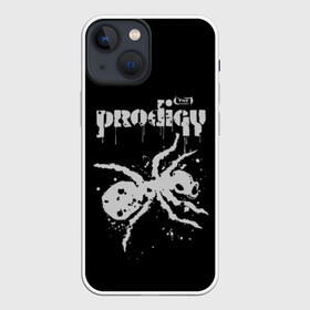 Чехол для iPhone 13 mini с принтом The Prodigy логотип в Новосибирске,  |  | Тематика изображения на принте: 2019 | album | art | break | dance | logo | music | prodigy | брейк | граффити | группа | заставка | лого | логотип | музыка | муравей | новый альбом | обложка альбома | продиджи