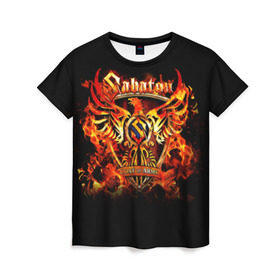Женская футболка 3D с принтом Sabaton в Новосибирске, 100% полиэфир ( синтетическое хлопкоподобное полотно) | прямой крой, круглый вырез горловины, длина до линии бедер | heavy metal | metal | sabaton | группы | метал | музыка | пауэр метал | рок | сабатон | хэви метал