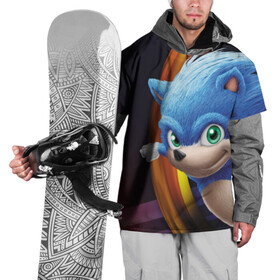 Накидка на куртку 3D с принтом Sonic  в Новосибирске, 100% полиэстер |  | Тематика изображения на принте: blue | hedgehog | movie | sonic | ёжик | синий | соник | фильм