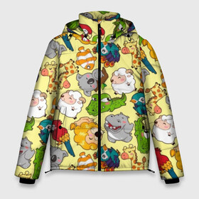 Мужская зимняя куртка 3D с принтом Зоопарк в Новосибирске, верх — 100% полиэстер; подкладка — 100% полиэстер; утеплитель — 100% полиэстер | длина ниже бедра, свободный силуэт Оверсайз. Есть воротник-стойка, отстегивающийся капюшон и ветрозащитная планка. 

Боковые карманы с листочкой на кнопках и внутренний карман на молнии. | девочке | детская | детям | дочке | животные | жираф | зоопарк | коала | крокодил | лев | мальчику | попугай | разноцветная | ребенку | рыбка