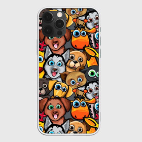 Чехол для iPhone 12 Pro Max с принтом Веселые собаки в Новосибирске, Силикон |  | бульдог | голубые глаза | доберман | животные | жирафы | котики | милые | олени | разноцветные | собаки | хаски | яркие