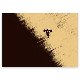 Поздравительная открытка с принтом Черный Клевер (Черный Бык) 4 в Новосибирске, 100% бумага | плотность бумаги 280 г/м2, матовая, на обратной стороне линовка и место для марки
 | Тематика изображения на принте: anime | black | black bull | black clover | bull | clover | аниме | аста | астер | бык | клевер | черный | чёрный бык | черный клевер