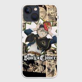 Чехол для iPhone 13 mini с принтом Черный Клевер (АСТА) в Новосибирске,  |  | anime | black | black bull | black clover | bull | clover | аниме | аста | астер | бык | клевер | черный | чёрный бык | черный клевер