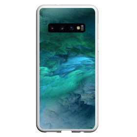 Чехол для Samsung Galaxy S10 с принтом Изумрудные Облака в Новосибирске, Силикон | Область печати: задняя сторона чехла, без боковых панелей | Тематика изображения на принте: abstraction | абстракция | голубые | живопись | искусство | космос | краска | краски | облако | пар | природа | смешение красок | созвездие | стихия | туман | туманность