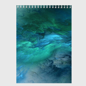 Скетчбук с принтом Изумрудные Облака в Новосибирске, 100% бумага
 | 48 листов, плотность листов — 100 г/м2, плотность картонной обложки — 250 г/м2. Листы скреплены сверху удобной пружинной спиралью | Тематика изображения на принте: abstraction | абстракция | голубые | живопись | искусство | космос | краска | краски | облако | пар | природа | смешение красок | созвездие | стихия | туман | туманность