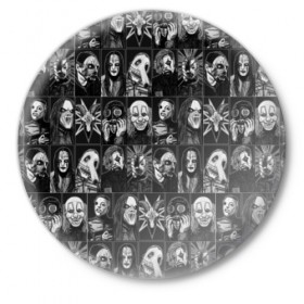 Значок с принтом Slipknot в Новосибирске,  металл | круглая форма, металлическая застежка в виде булавки | Тематика изображения на принте: альтернативный | американская | глэм | готик | гранж | группа | метал | модные | музыка | пост | рок | хард
