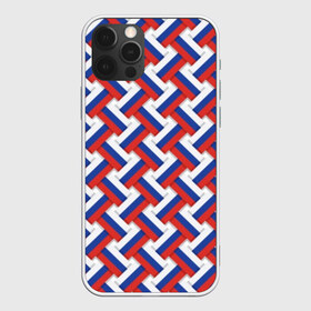 Чехол для iPhone 12 Pro Max с принтом Российская плетёнка в Новосибирске, Силикон |  | blue | braided | flag | grid | red | russia | russian | symbol | tricolor | white | белый | красный | плетёнка | россия | русский | сетка | символ | синий | триколор | флаг