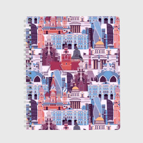 Тетрадь с принтом Москва в Новосибирске, 100% бумага | 48 листов, плотность листов — 60 г/м2, плотность картонной обложки — 250 г/м2. Листы скреплены сбоку удобной пружинной спиралью. Уголки страниц и обложки скругленные. Цвет линий — светло-серый
 | architecture | blessed | bulbs | capital | cathedral | church | city | country | kremlin | moscow | palaces | russia | russians | temple | tower | архитектура | башня | блаженный | василий | город | дворцы | здания | кремль | купола | москва | покровский 