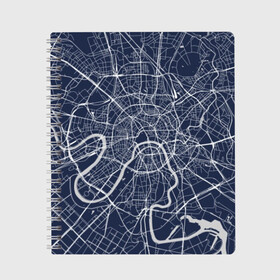 Тетрадь с принтом Карта Москвы в Новосибирске, 100% бумага | 48 листов, плотность листов — 60 г/м2, плотность картонной обложки — 250 г/м2. Листы скреплены сбоку удобной пружинной спиралью. Уголки страниц и обложки скругленные. Цвет линий — светло-серый
 | capital | city | country | map | moscow | plan | rivers | roads | russia | russians | scheme | город | дороги | карта | москва | план | реки | россия | русские | столица | страна | схема