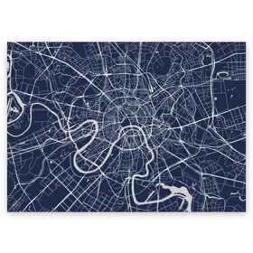 Поздравительная открытка с принтом Карта Москвы в Новосибирске, 100% бумага | плотность бумаги 280 г/м2, матовая, на обратной стороне линовка и место для марки
 | capital | city | country | map | moscow | plan | rivers | roads | russia | russians | scheme | город | дороги | карта | москва | план | реки | россия | русские | столица | страна | схема