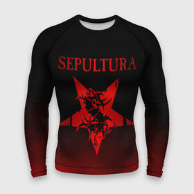 Мужской рашгард 3D с принтом Sepultura в Новосибирске,  |  | sepultura | грув метал | группы | дэт метал | метал | музыка | рок | трэш метал