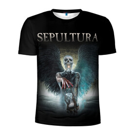 Мужская футболка 3D спортивная с принтом Sepultura в Новосибирске, 100% полиэстер с улучшенными характеристиками | приталенный силуэт, круглая горловина, широкие плечи, сужается к линии бедра | sepultura | грув метал | группы | дэт метал | метал | музыка | рок | трэш метал