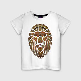 Детская футболка хлопок с принтом King в Новосибирске, 100% хлопок | круглый вырез горловины, полуприлегающий силуэт, длина до линии бедер | leo | дикая | король | кот | кошка | лев | мода | молодежь | молодость | охотник | трэнд