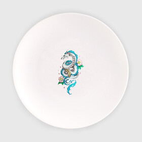 Тарелка с принтом Дракон Хаку в цветах в Новосибирске, фарфор | диаметр - 210 мм
диаметр для нанесения принта - 120 мм | аниме | безликий | сэн и таинственное исчезновение тихиро | унесённые призраками | хаку | хаяо миядзаки