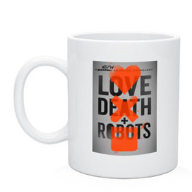 Кружка с принтом LOVE DEATH + ROBOTS в Новосибирске, керамика | объем — 330 мл, диаметр — 80 мм. Принт наносится на бока кружки, можно сделать два разных изображения | death | love death + robots | netflix | robots | любовь | нетфликс | роботы | сериал